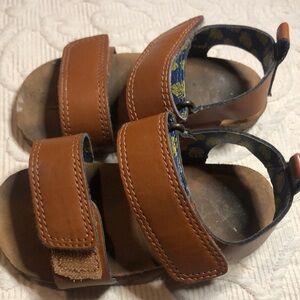 Brown Kids hook & loop Sandals